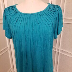 Style & Co Woman's Teal Pleated Blouse